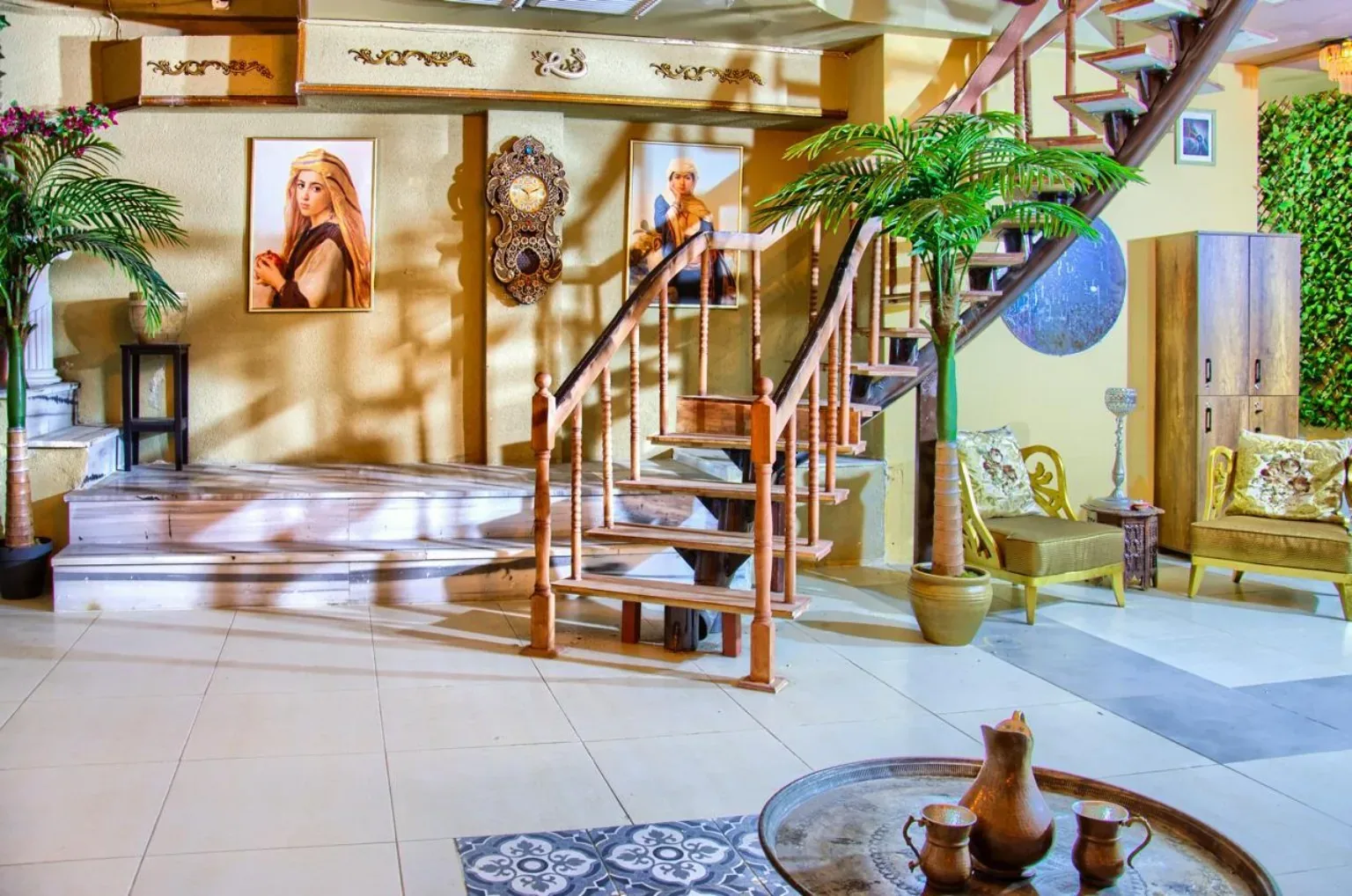 Ottoman style lobby and waiting area for hammam guests